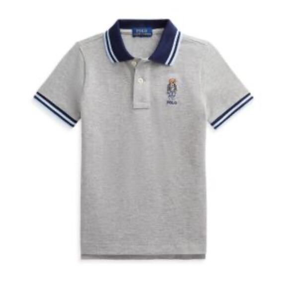 Polo Ralph Lauren Slim Fit Mesh Bear Polo Shirt Short Sleeves Boy's Size M/10 12